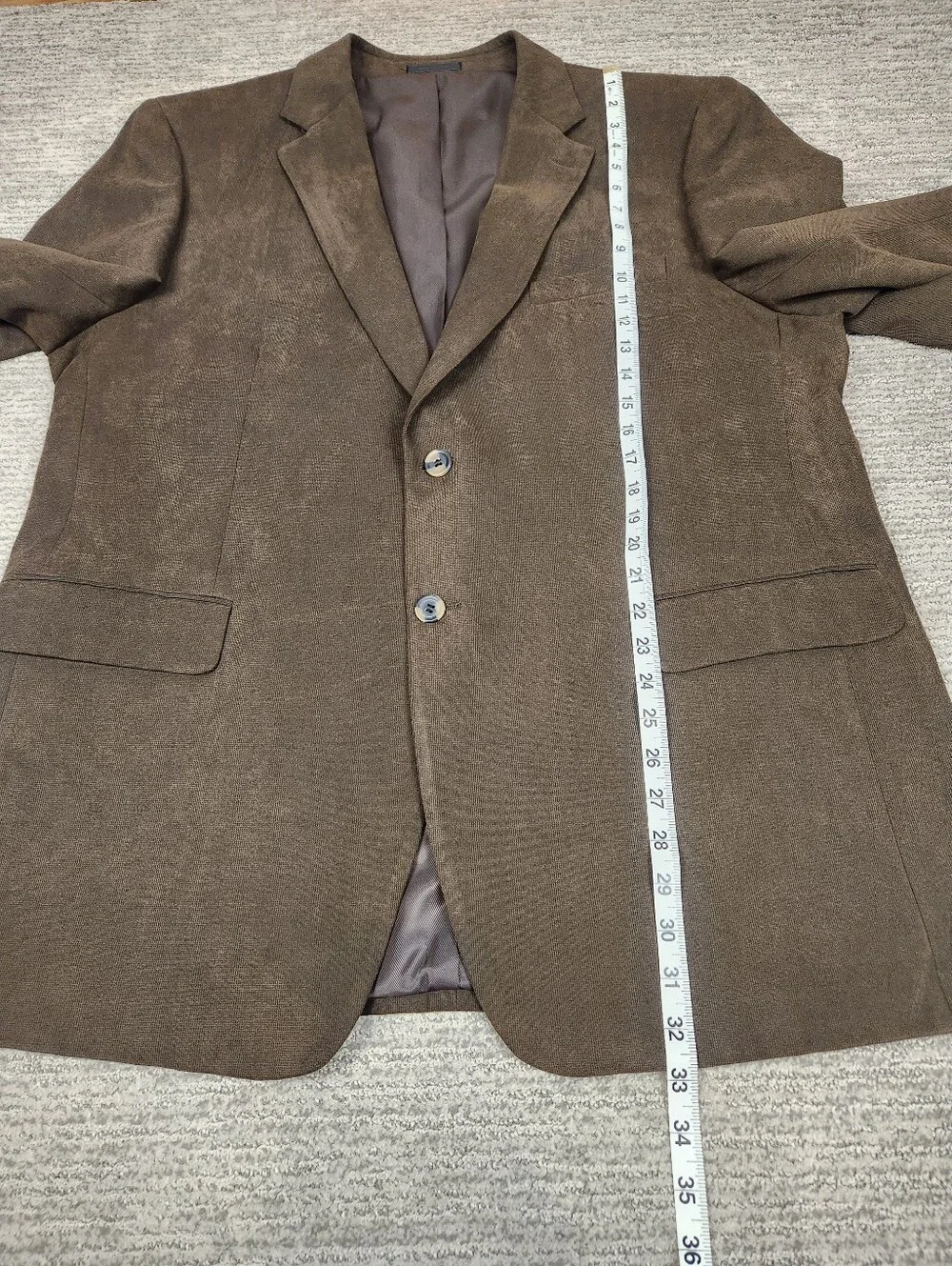 Andrew Fezza Blazer Mens 48R Brown 2 Button Microfiber Suede Sport Coat Dinner